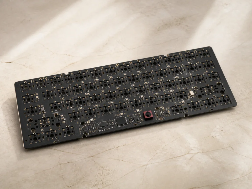 Bare mechanical keyboard PCB with switch sockets