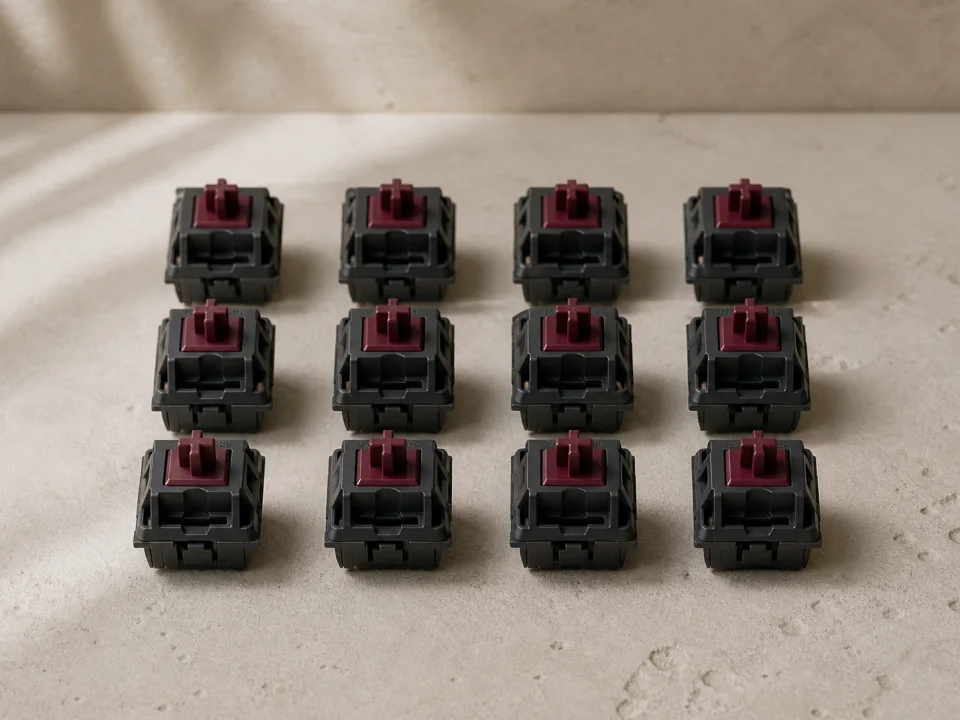 Grid of mechanical keyboard switches